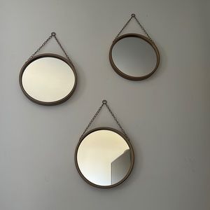 Threshold - set of 3 gold mirrors for wall